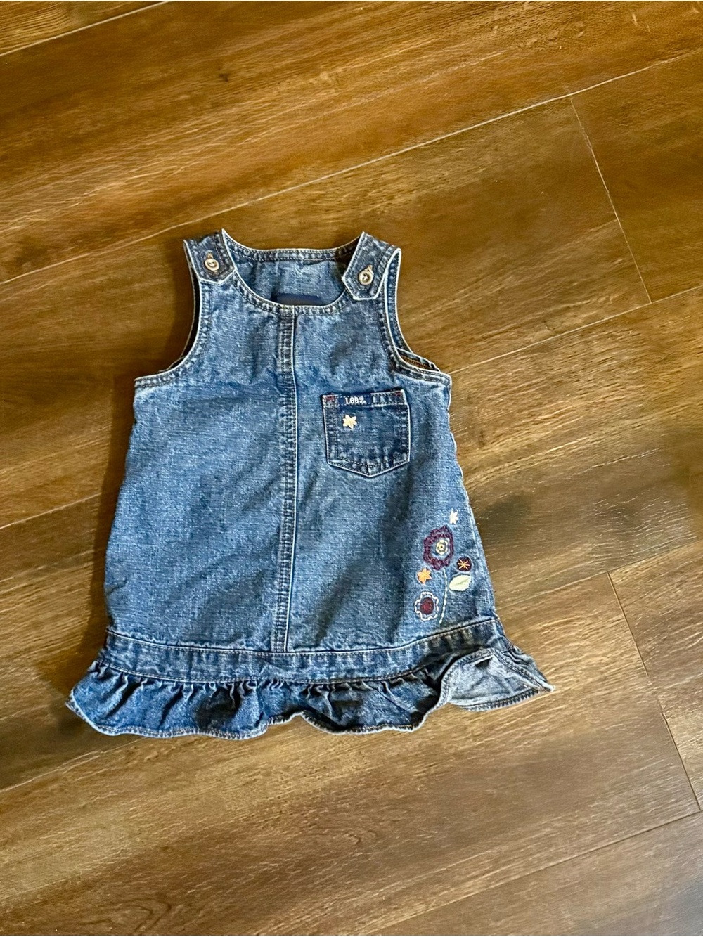 Lee Denim Ruffle-Hem Kids Dress - Blue